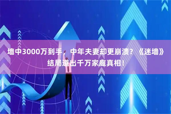 墙中3000万到手,中年夫妻却更崩溃?《迷墙》结局道出千万家庭真相!